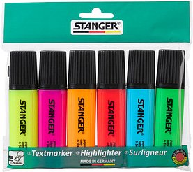 STANGER Textmarker farbsortiert, 6 St.