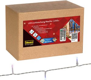 Idena NewTec 200er LED Lichtervorhang transparent 1,5 m