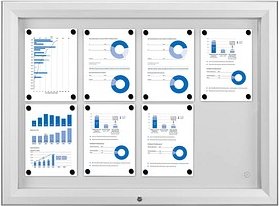 Thumbnail - Showdown® Displays Schaukasten T silber 8x DIN A4 102,5 x 4,7 x 76,0 cm, 1 St.