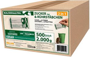 HELLMA Zuckersticks mit Rührstäbchen, 500 St.