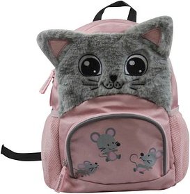 DONAU Kindergartenrucksack Katze Kunstfaser rosa