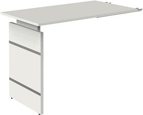 Kerkmann Anbautisch Priola weiß, weiß rechteckig 100,0 x 60,0 x 68,0 - 76,0 cm