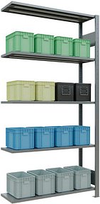 Thumbnail - SCHULTE Anbau-Schwerlastregal MULTIplus 150 12735-LR silber 100,0 x 30,0 x 200,0 cm