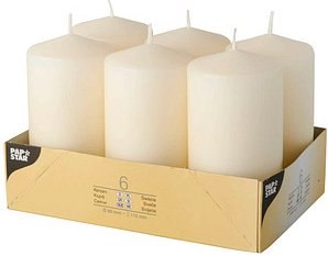 Thumbnail - 6 STARPAK Stumpenkerze creme