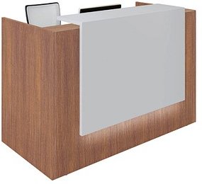 Quadrifoglio Empfangstheke gerade, nussbaum, weiß 166,0 x 88,0 x 113,0 cm