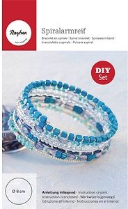 Rayher Bastelset Spiralarmreif mit Perlen blau/türkis