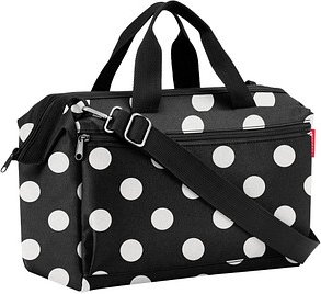 Thumbnail - reisenthel® Reisetasche allrounder S pocket Kunstfaser white dots MO7073