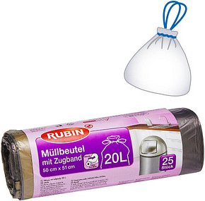 RUBIN Müllbeutel 20,0 l schwarz, 25 St.