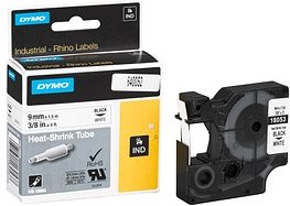 DYMO Schrumpfschlauch RHINO 18053, 9 mm schwarz auf weiß, 1 St.