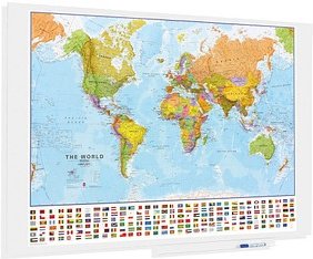 rocada Whiteboard Skin MAP Welt 150,0 x 100,0 cm bunt Stahl