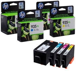 HP 934XL + 935XL (X4E14AE) schwarz, cyan, magenta, gelb Druckerpatronen, 4er-Set