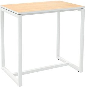 Thumbnail - meet powered by PAPERFLOW Stehtisch easyDesk buche rechteckig, Vierkantrohr weiß, 114,0 x 75,0 x 110,0 cm