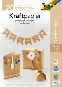 folia Tonpapier Kraftkarton braun 120/230 g/qm 20 Blatt