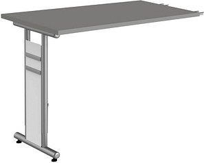 Kerkmann Anbautisch höhenverstellbar Priola grafit, silber rechteckig 100,0 x 60,0 x 68,0 - 82,0 cm