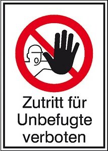 SafetyMarking® Verbotsaufkleber "Zutritt für Unbefugte verboten" rechteckig 13,1 x 18,5 cm