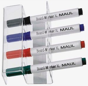 MAUL magnetischer Stiftehalter transparent Acryl 4 Fächer 16,0 x 4,8 x 8,6 cm