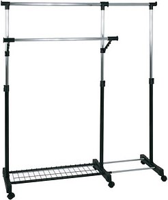 HAKU Möbel Rollgarderobe 44545 schwarz Metall 94,0-160,0 x 103,0-170,0 cm