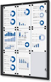 Thumbnail - Showdown® Displays Schaukasten Economy schwarz 9x DIN A4 71,1 x 2,6 x 96,3 cm, 1 St.