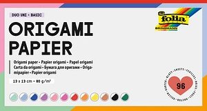 folia Faltblätter Origami Duo Uni Basic mehrfarbig 96 Blatt