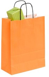 VP Papier-Tragetaschen Toptwist orange 24,0 x 31,0 cm, 50 St.