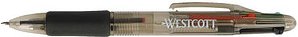 WESTCOTT 4-Farben-Kugelschreiber VARIETY beige, Schreibfarbe: schwarz, blau, rot, grün, 1 St.