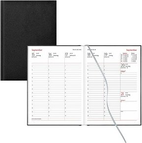 Lediberg Buchkalender Wochenplaner 2026 schwarz