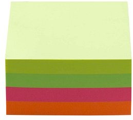 dots neon Haftnotizen farbsortiert, 1 Würfel