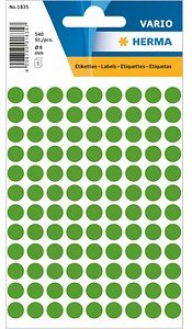 HERMA Klebepunkte 1835 dunkelgrün Ø 8,0 mm, 10x 540 St.