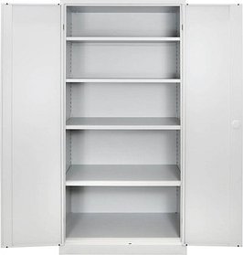 Thumbnail - ADB Stahlschrank 40752 lichtgrau 92,0 x 60,0 x 195,0 cm, aufgebaut