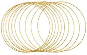 Thumbnail - Rayher Metallringe-Set beschichtet gold Ø 25,0 cm, 10 St.