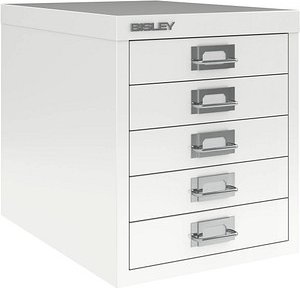 BISLEY MultiDrawer™ L125 Schubladenschrank verkehrsweiß 5 Schubladen 27,9 x 38,0 x 32,5 cm