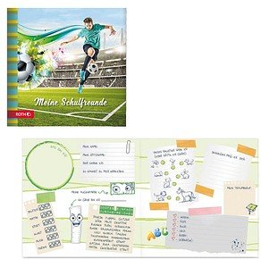 Thumbnail - ROTH Freundebuch Fußballstar ca. A4 liniert, blau Hardcover 64 Seiten