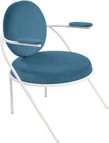 meet powered by PAPERFLOW Sessel SATURNE blau weiß Kunstleder, 1 St.