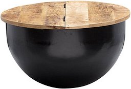 Thumbnail - WOHNLING Couchtisch rund Massivholz schwarz 60,0 x 60,0 x 34,0 cm, 1 St.