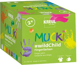 Thumbnail - KREUL MUCKI #wildChild Fingerfarben farbsortiert, 8 St.