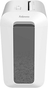 AKTION: Fellowes Powershred LX65 Aktenvernichter mit Partikelschnitt P-4, 4 x 40 mm, bis 10 Blatt, weiß mit 20 Euro Cash...