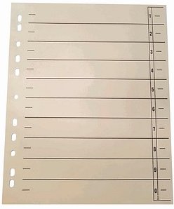 Wekre Trennblätter DIN A4 0-9 chamois, 180 g/m², 100 Blatt