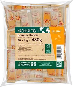 HELLMA Brauner Kandis Zuckersticks, 80x 6,0 g