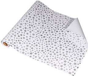 JUNG SCHÖNER VERPACKEN Geschenkpapier Diadem silber Sterne mehrfarbig, 20,0 m