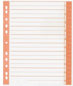 Wekre Trennblätter DIN A4 1-0 weiß/orange, 230 g/m², 100 Blatt