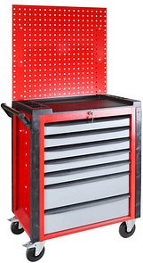 Thumbnail - ADB HQ Werkstattwagen mit Lochwand schwarz 7 Schubladen