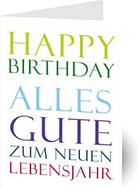 LUMA Geburtstagskarte HAPPY BIRTHDAY bunt DIN B6