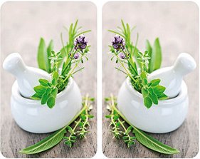 WENKO Herdabdeckplatten Kräutergarten bunt, 2 St.