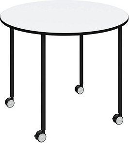 Thumbnail - meet powered by PAPERFLOW Flex Office Mehrzwecktisch rund Spanplatte weiß 96,0 x 96,0 x 75,0 cm, 1 St.