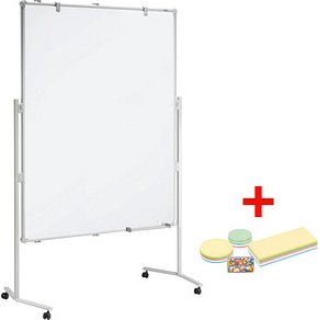 Thumbnail - AKTION: MAUL Moderationswand MAULpro 120,0 x 150,0 cm blau, weiß + GRATIS Moderations-Starter-Set, bestehend aus je 120 ...