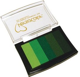 Rayher Stempelkissen Versacolor 5 Grüntöne 7,5 x 4,7 cm, 1 St.