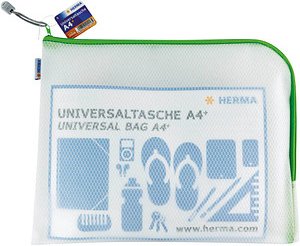 HERMA Reißverschlussbeutel transparent/grün, 1 St.