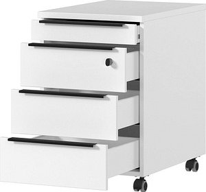 Thumbnail - GERMANIA Mailand Rollcontainer weiß 4 Auszüge 42,0 x 60,0 x 63,0 cm