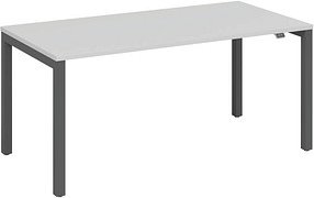 Thumbnail - fm Catro Schreibtisch weiß, anthrazit metallic rechteckig, 4-Fuß-Gestell grau 180,0 x 80,0 cm