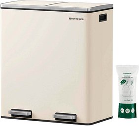 SONGMICS Mülltrenner 2 x 30,0 l cremeweiß, 1 St.